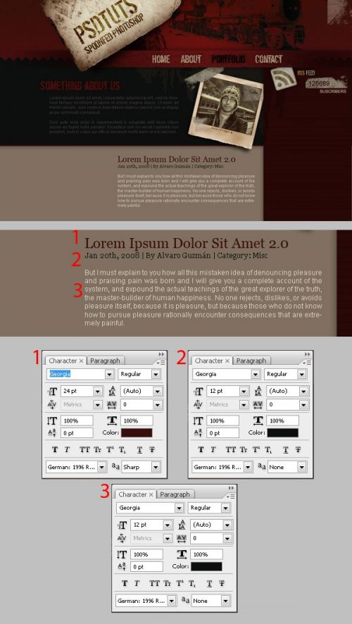 آموزش طراحی وبسایت به سبک گرانج در فتوشاپ